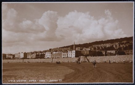 Weston Super Mare Postcard Vintage Sepia View