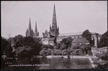 Lichfield Cathedral Postcard Minster Pool