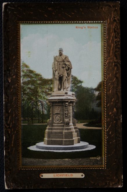 Lichfield King's Statue Vintage Postcard