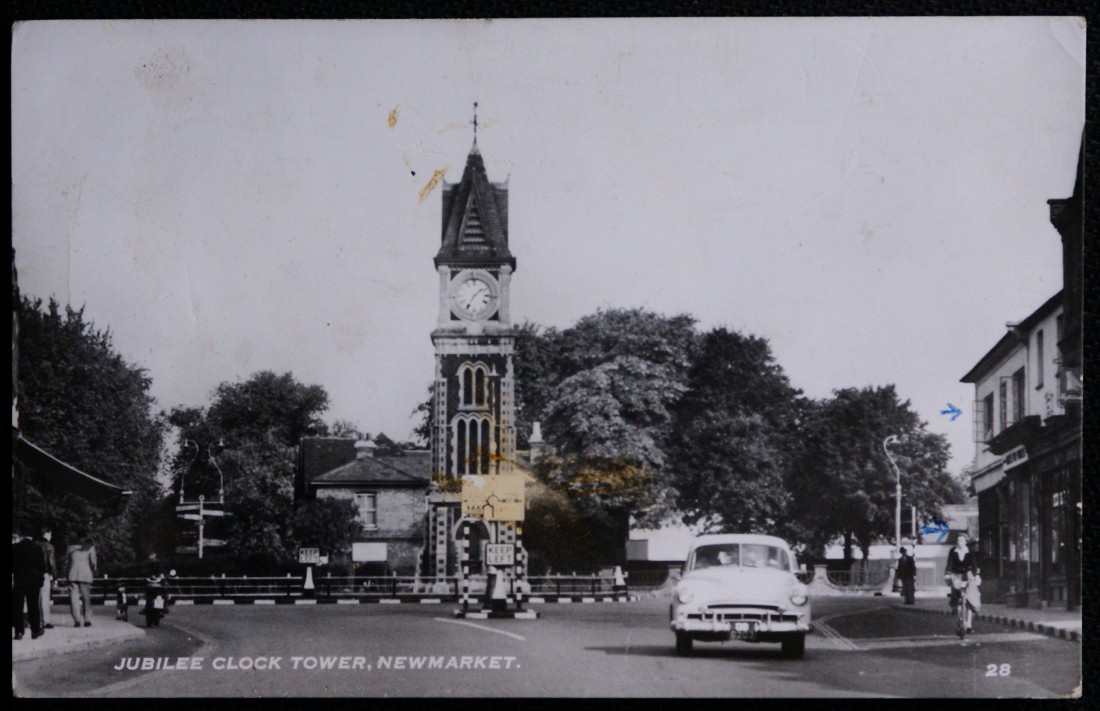 Newmarket Postcard 1966 Jubilee Clock Tower Real Photo