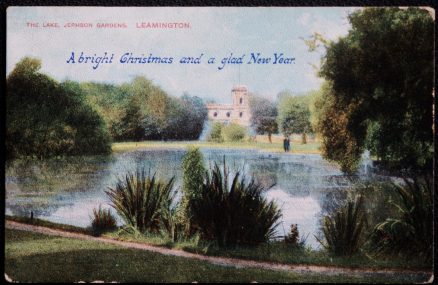 Leamington Postcard Christmas Greetings Jephson Gardens Vintage View