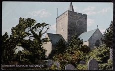 Llanbadarn Church Aberystwyth Vintage Postcard