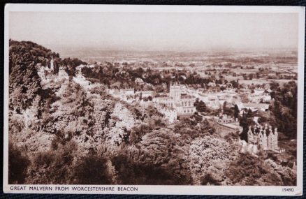 Great Malvern Postcard From Worcestershire Beacon Vintage Sepia Tone