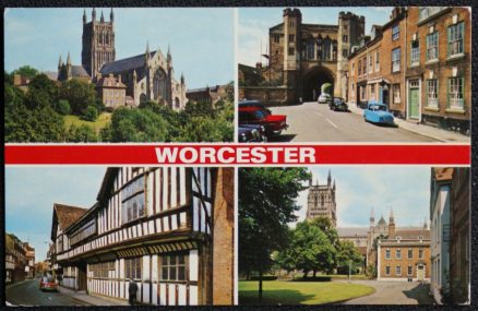 Worcester Postcard Greyfriars Edgar Tower College Green Multiview