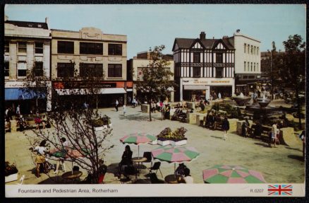 Rotherham Postcard  Fountains & Pedestrian Area 1984 Yorkshire