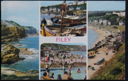 Filey Postcard Yorkshire The Brigg Cable Landing Dated  1977