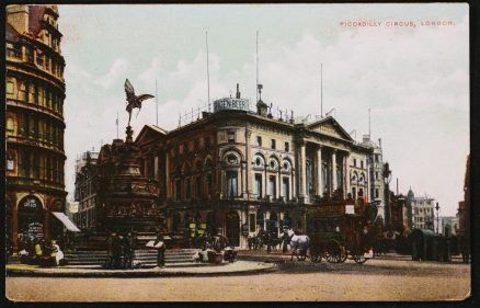 Piccadilly Circus Eros Vintage Postcard