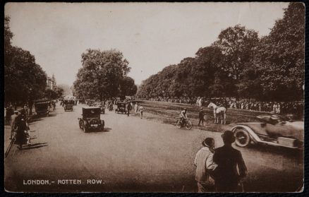 London Rotten Row Equestrian Promenade Postcard