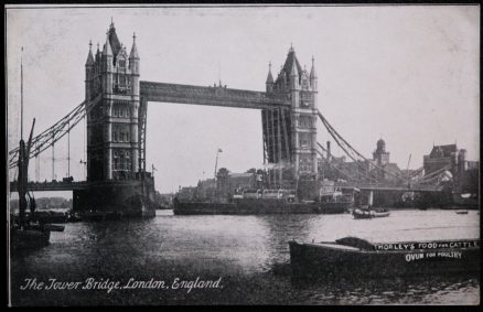 Tower Bridge Ship Steamer 1909 Antique Postcard