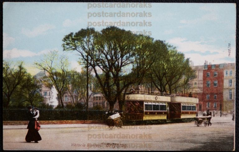 Brighton Tram Victoria Gardens Hartmann Postcard