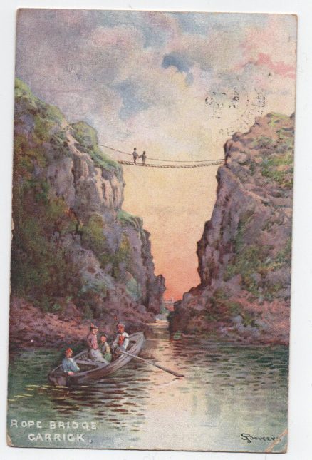 Carrick Rope Bridge 1905 Postcard