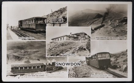 Snowdon Train Summit Hotel 1956 Postcard