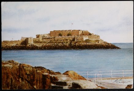 Castle Cornet Watercolour Mick Evans Postcard