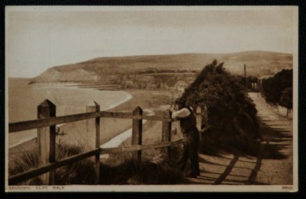 Sandown Cliff Walk Photochrom Postcard