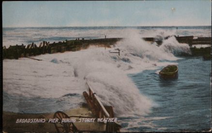 Broadstairs Pier Local Publisher Postcard