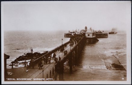 Margate Pier Ship Royal Sovereign Postcard