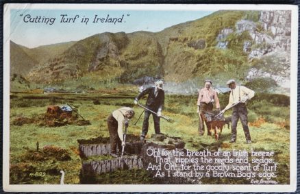 Cutting Turf In Ireland Postcard