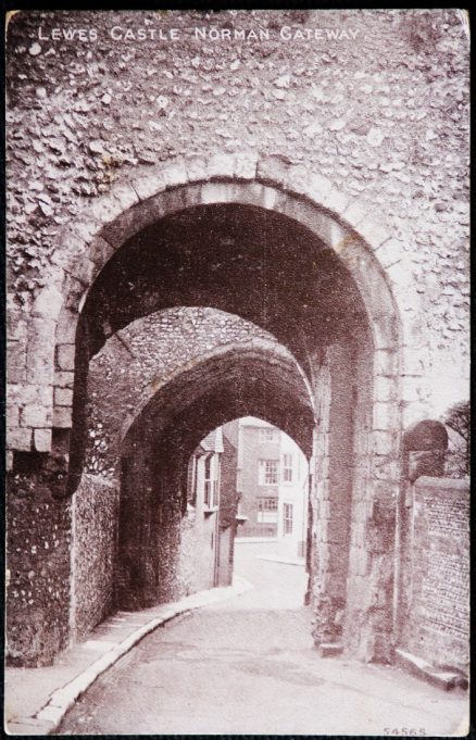 Lewes Castle Norman Gate Vintage Postcard