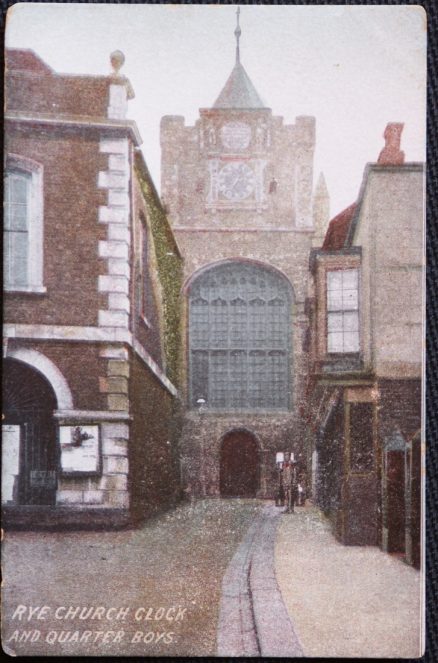 Rye Church Clock Local Publisher Postcard