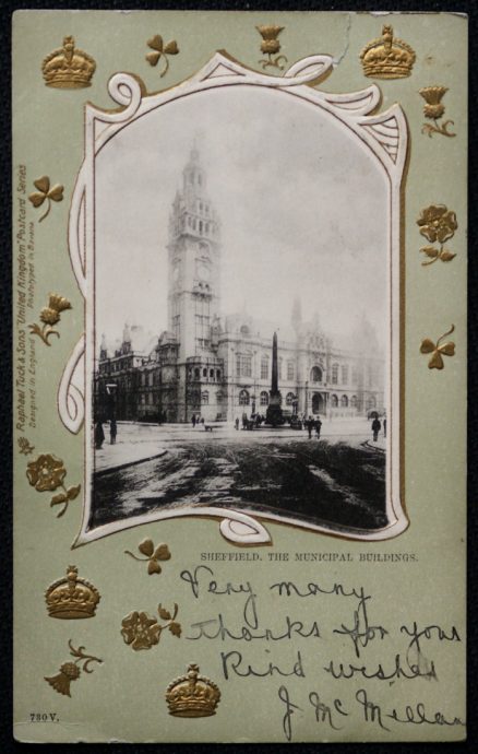 Sheffield Municipal Buildings 1903 Postcard