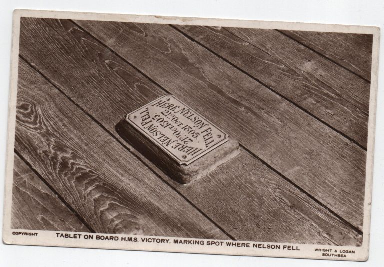 H.M.S. Victory Nelson Plaque Vintage Postcard