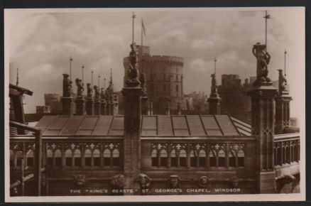 Windsor St. Georges Chapel Kings Beasts Postcard