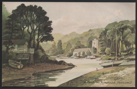 St Just-in Roseland Watercolour Postcard