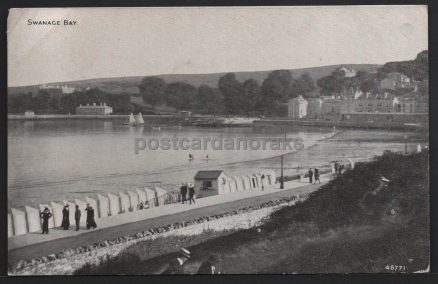 Swanage Bay 1922 Photochrom Postcard