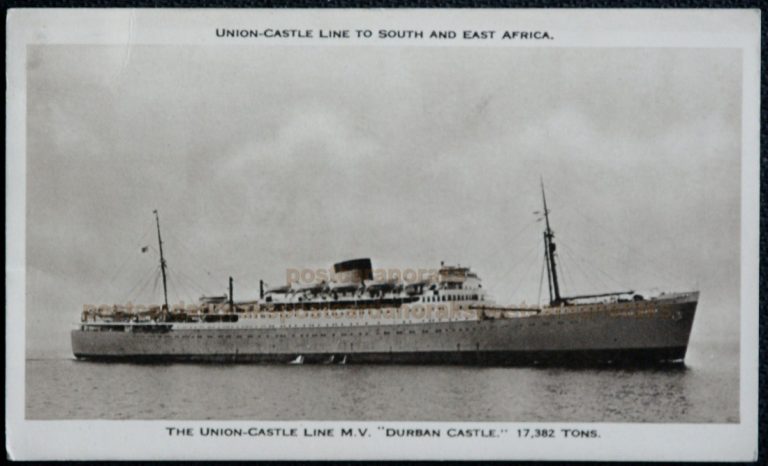 Durban Castle Ship East Africa Postcard