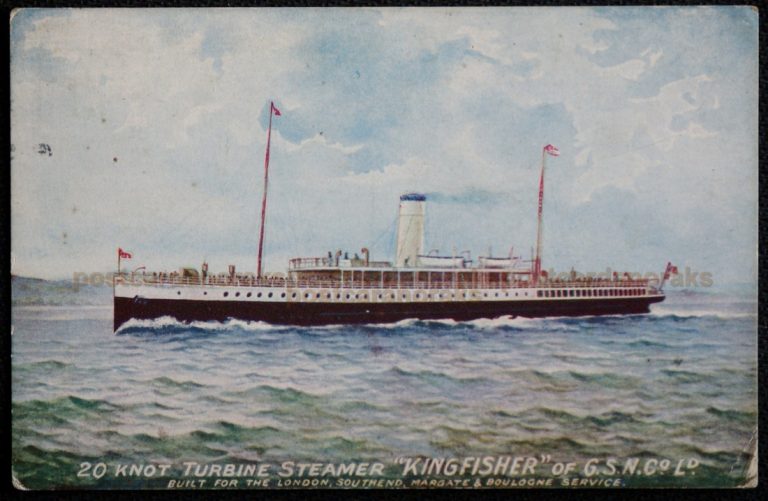 Kingfisher Steamship c.1918 Vintage PostcardTRS