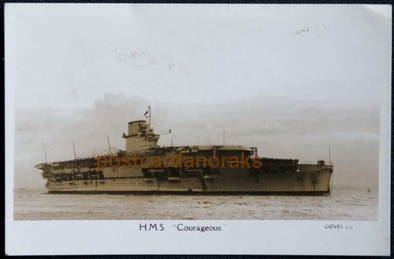 H.M.S. Courageous Armstrong Whitwoth Postcar