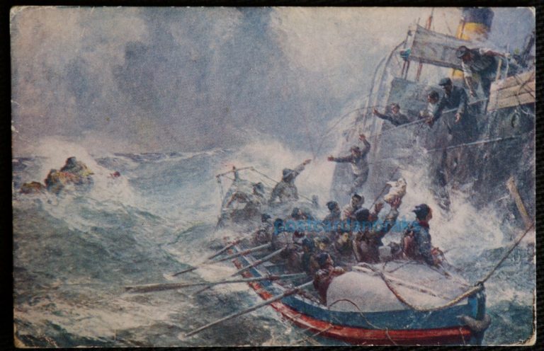 RNLI Artist Bernard Gribble Lifeboat Postcard