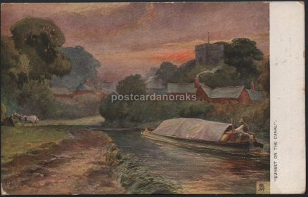 Sunset On Canal Raphael Tuck Postcard