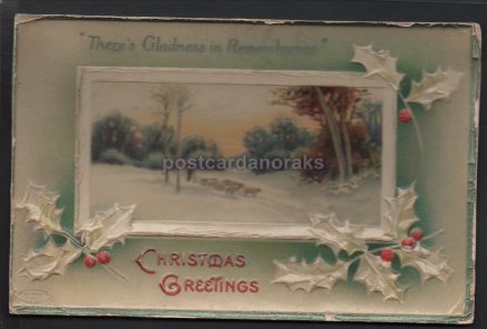 Christmas Greetings 1910 Postcard