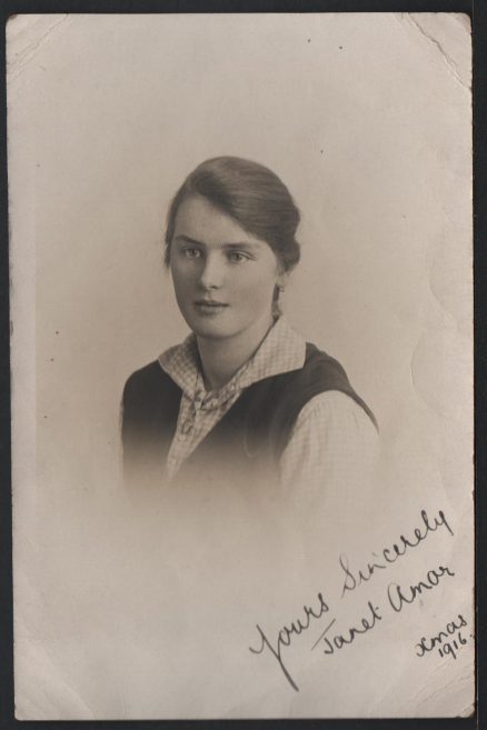 Janet Amor Postcard Signed in 1916