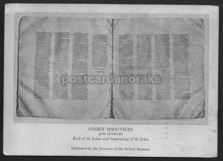 Codex Sinaiticus British Museum Postcard