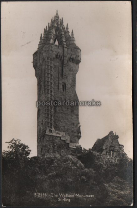 Stirling Wallace Monument RP Postcard