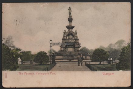 Kelvingrove Park Fountain 1912 Postcard