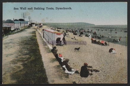 Dymchurch Sea Wall Bathing Tents Postcard