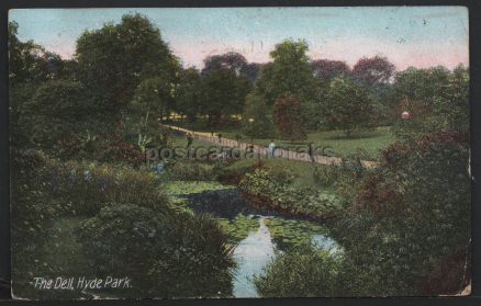 Hyde Park The Dell 1912 Postcard