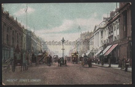 Regent Street London Vintage Postcard