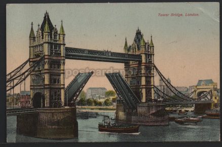 Tower Bridge London 1927 Postcard