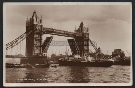 Tower Bridge Real Photo 1957 Postcard