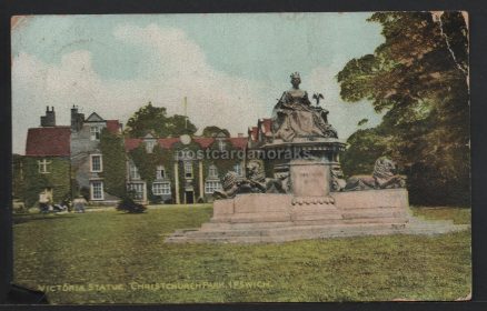 Victoria Statue Christchurch Ipswich Postcard