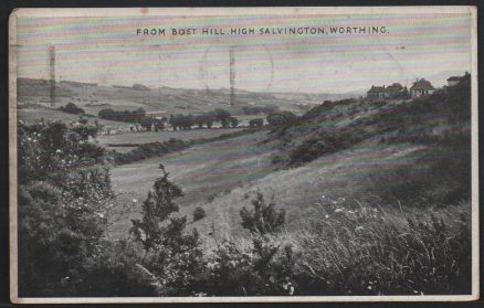 Salvington Boss Hill Worthing 1933 Postcard