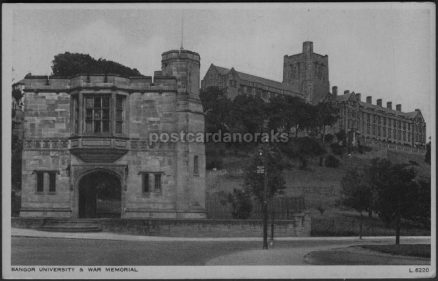 Bangor University & War Memorial Postcard