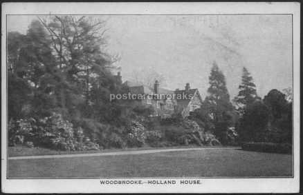 Woodbrooke Holland House Postcard