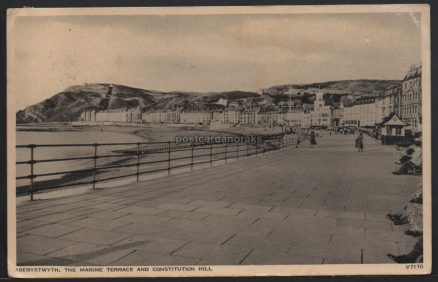 Aberystwyth Marine Terrace 1956 Postcard