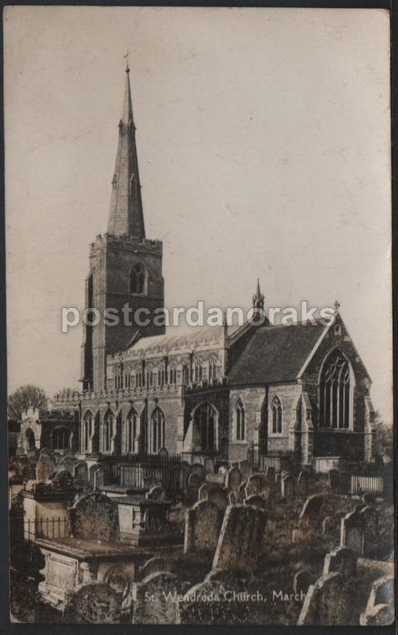 St. Wendreda Church March Vintage Postcard