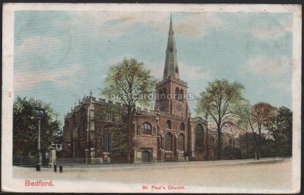 Bedford St. Paul's Church c.1918 Postcard